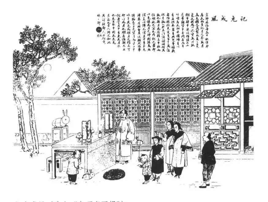清末《點(diǎn)石齋畫報·祀兔成風(fēng)》的中秋拜兔兒爺